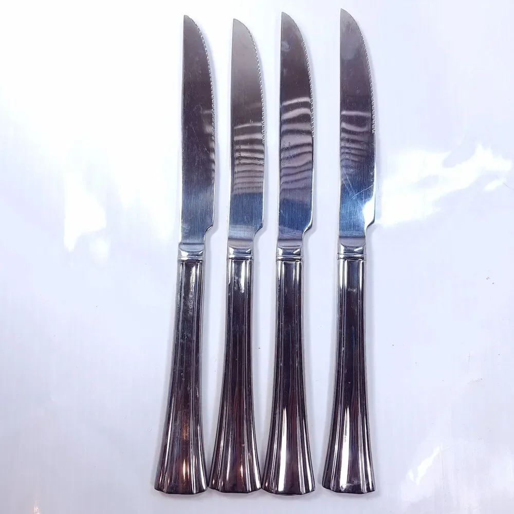 Reed & Barton Brookshire Solid Steak knife SET 4 silverware stainless steel